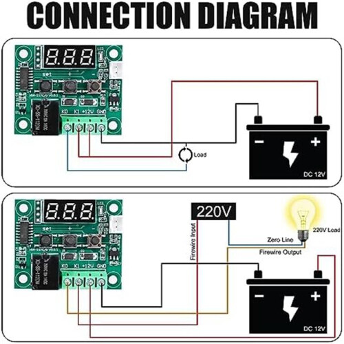 W1209  12 V LED Digital Thermostat Temperature Controller,-50-110C Temp Control  Module Board with Sensor Probe