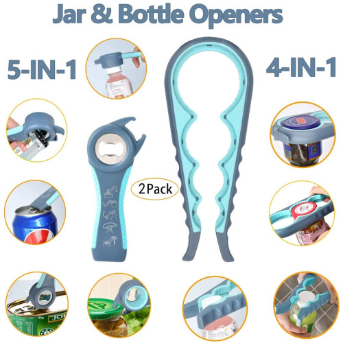 Jar and Bottle Opener for Seniors with Weak Hands, 2-Pack 1