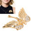 Crystal angel wing brooch gold or silver plated 3