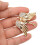 Crystal angel wing brooch gold or silver plated 4