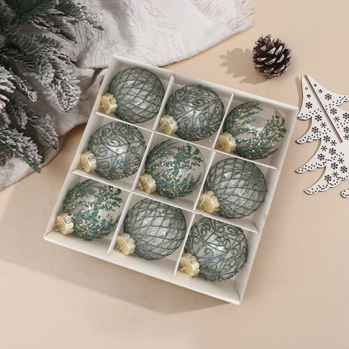 Christmas Ball Ornaments Shatterproof Red 9 Pcs 2