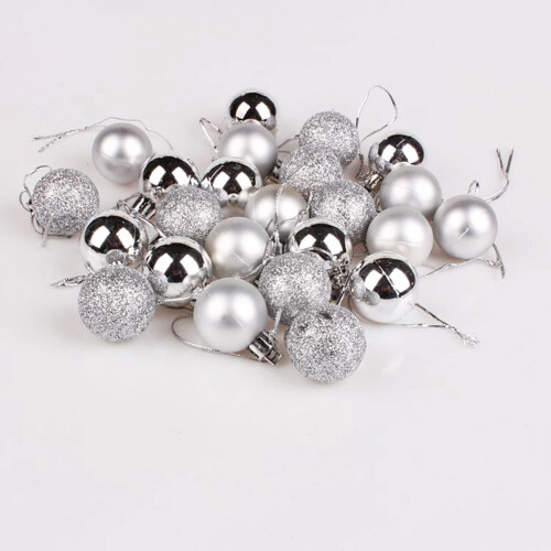Christmas Ball Ornaments Shatterproof Blue Plastic 24 Pack 1