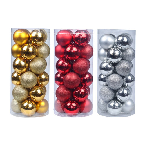Christmas Ball Ornaments Shatterproof Blue Plastic 24 Pack 2