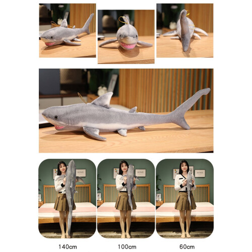 White Shark Plush Toy Pillow Multi-size 2