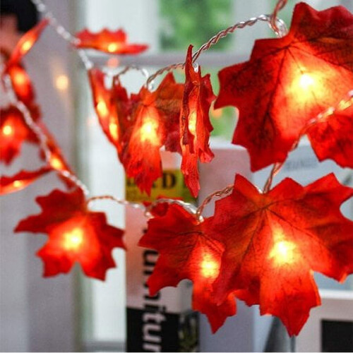 Γιρλάντα LED με πορτοκαλί φύλλο σφενδάμου ZOELNIC 19,6 πόδια 1