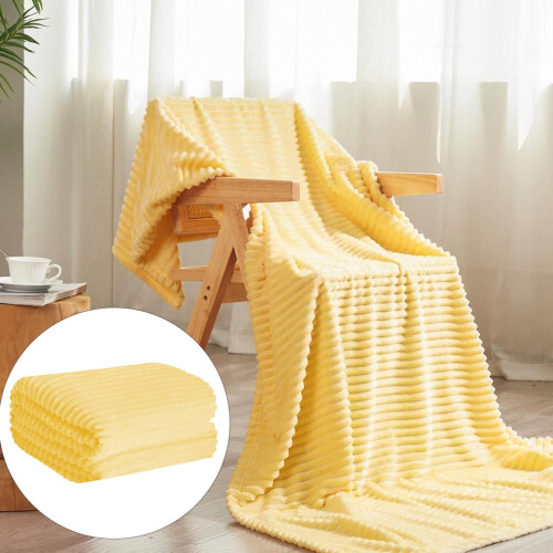 Κουβέρτα Flannel Fleece με ρίγες από μικροΐνες 50x60 ίντσες 1