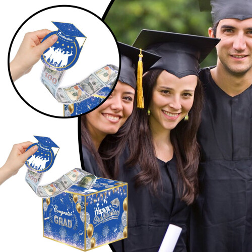 Graduation money box clear pull bag thick paper 1 piece 2