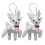 Christmas Polar Bear Ornament White Plush 2 pcs 2