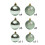 Staron Mini Christmas Ornaments Green 42pcs 2