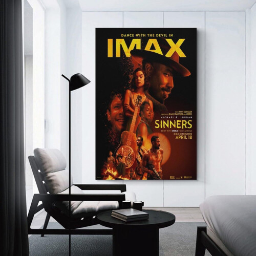Σετ 4 αφισών σε καμβά με vintage ταινία Sinners 1