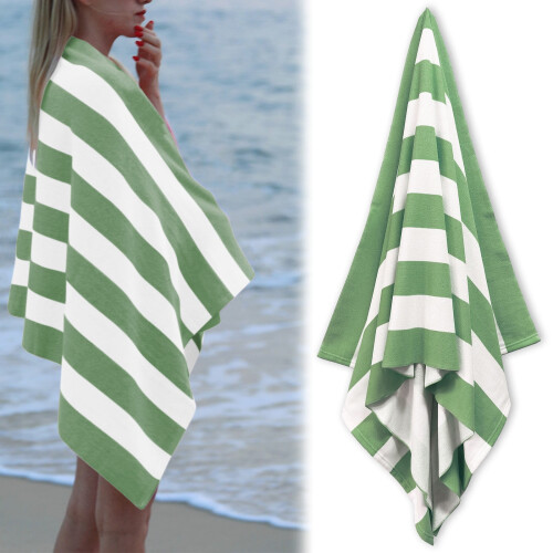 Serviette de plage en coton doux et absorbant à rayures 35 x 70 pouces 1