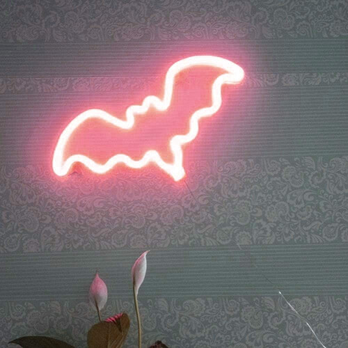 Neon-Nachtlicht-Fledermaus-LED-Betrieb über USB oder Batterie 1