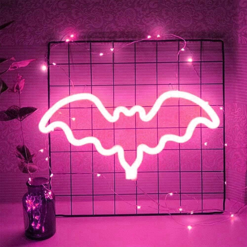 Neon-Nachtlicht-Fledermaus-LED-Betrieb über USB oder Batterie 2