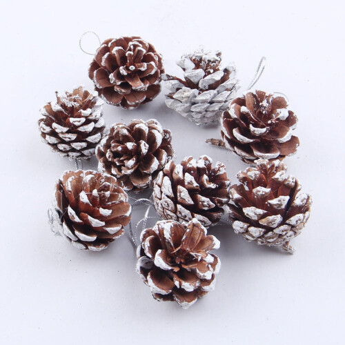 Ensemble de 9 boules de Noël en forme de pomme de pin 2