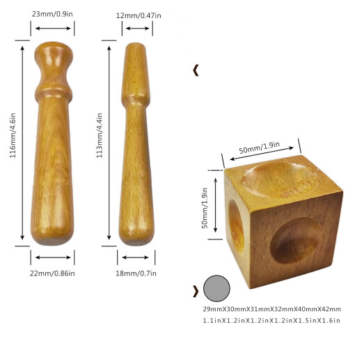Wood Doming Block Set for Jewelry Making with Dapping 2