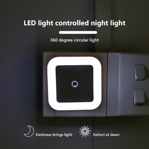Luz noturna LED com intensidade ajustável e sensor crepuscular. 2