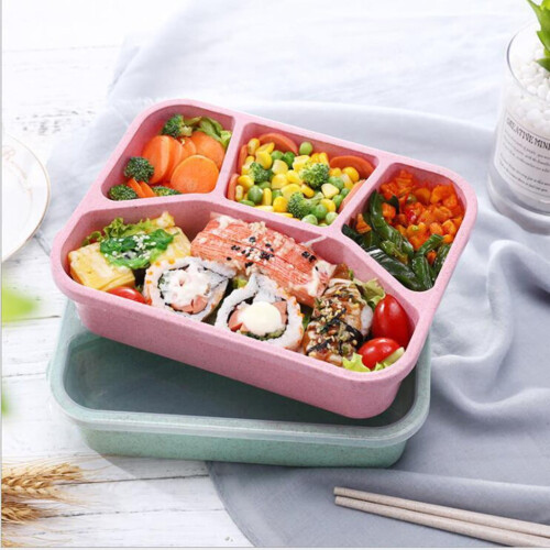 Boîte à lunch Herrnalise à 4 compartiments en plastique réutilisable 2