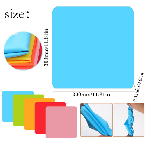 Silicone Kitchen Mat Pink 11.7 x 11.7 Inch 2