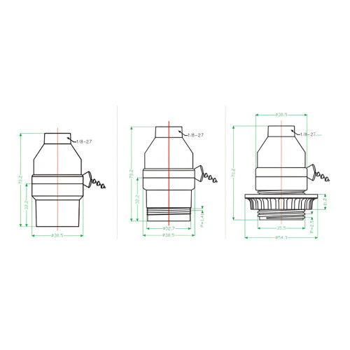 Pull Switch Light Bulb Socket Replacement 7.5x5.5x5.5 cm 1