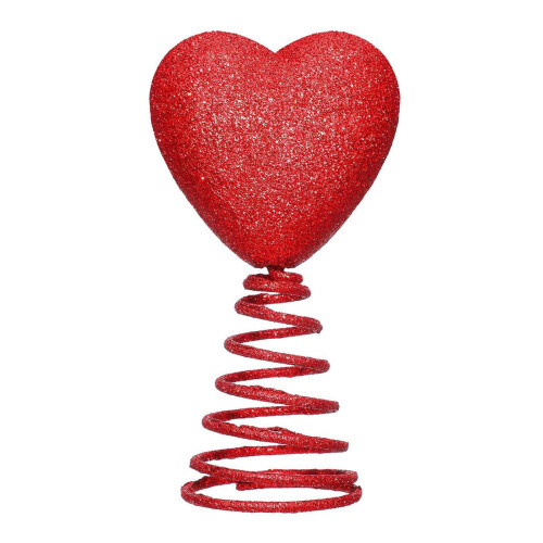 Red Glitter Heart Tree Topper for Mini Trees 1