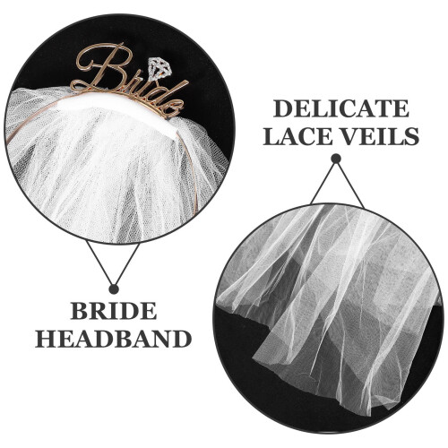 Copricapo da sposa bianco in materiale resistente, 1 pezzo 2