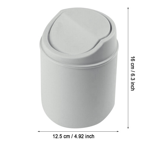 Mini poubelle de bureau rose avec couvercle basculant 2L 2