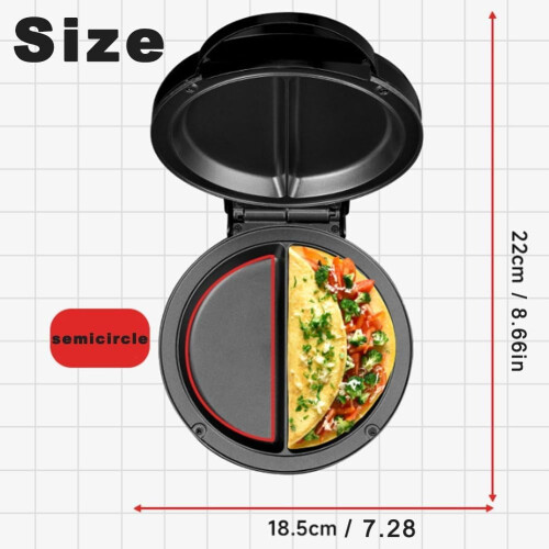 Electric Omelette Maker Dual-Zone Nonstick 1pc 1