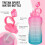 AAOMASSR motiverende waterfles 2,2L roze groen 3