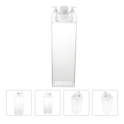 Clear Square Milk Bottle Portable Water Bottle1000ml 2