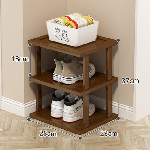 Yesbay Bamboo Shoe Rack 3-Tier Corner Organizer 1