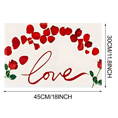 Valentine's Day plastic placemats red green 4-pack 2