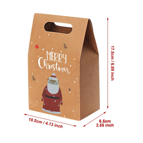Vintage Weihnachtsgeschenkbox aus Kraftpapier, 1 Stück 2