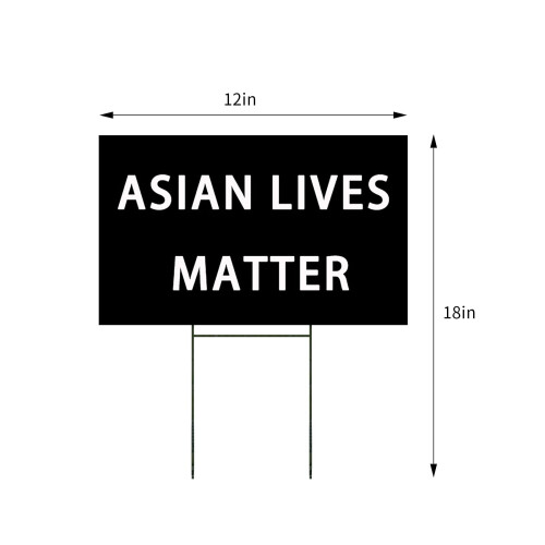 Stop Asian Hate Yard Sign with Stake Civil Rights 1 Pack 2