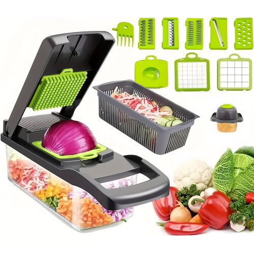 Manual Vegetable Chopper with Multi-function Grater and 1