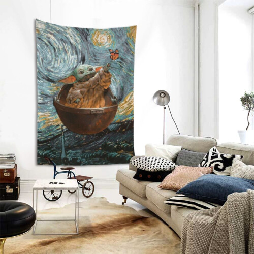 Tapisserie murale Bébé Yoda en polyester imperméable, taille unique 1