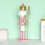 Wooden Pink King Nutcracker Ornament 2PCS 4