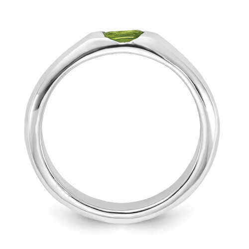 Sterling Silver Lime Green Oval CZ Ring QR4353 1