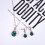 Women's green drop-shaped necklace and earrings set 2