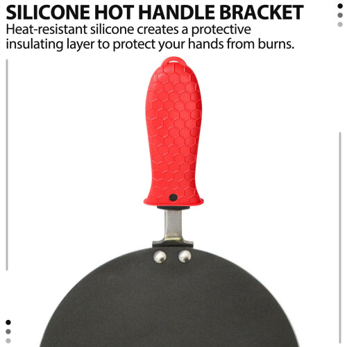 Silicone Handle Holder for Cast Iron Skillet 4 Pack Red 2