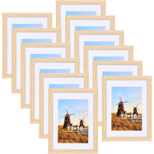 Marco de Fotos Set de Marcos 12 PIEZAS Marcos de Madera 13x18cm Cristal Acrílico — galería pared, marcos fotos