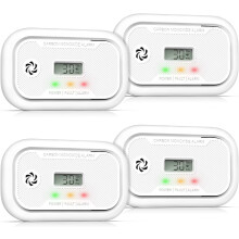 Cilinder-Messgerät für Kohlenmonoxid Melder CO LCD-Display Set 4 Stück Kohlenmonoxid-Detektor — kohlenmonoxid melder, kohlenmonoxid detektor lcd