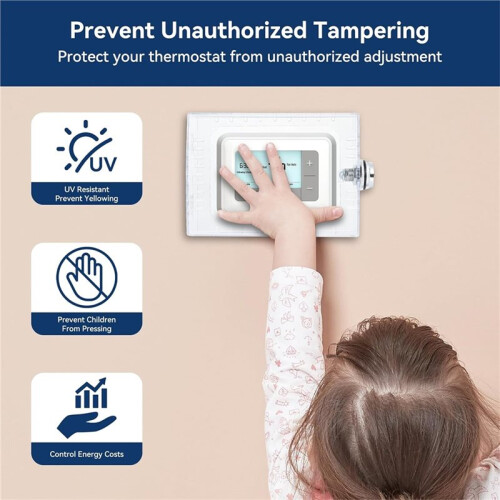 2 Set Thermostat Lock Box with Key and Screw, PVC Material, Lockable Temperature Controller Protective Cover 1