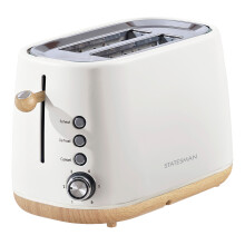 Statesman 2 Slice Scandi Toaster, 900W Power, Cream
