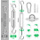 Kit de fixation pour voile d'ombrage rectangulaire robuste 8 pouces 316 2