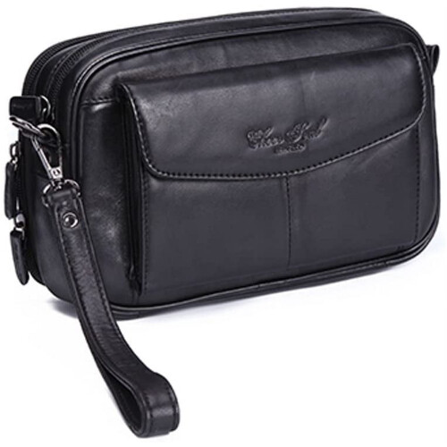 Ανδρικό δερμάτινο πορτοφόλι clutch με organizer και λουράκι καρπού 1