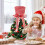 Christmas Tree Topper Fabric Top Hat White Black Plaid 3
