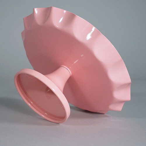 Présentoir à gâteaux rond en métal rose (1 pièce) 2