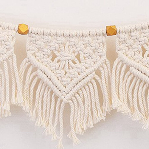 Macrame fringed woven tapestry wall hanging 3 pcs 2