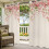 Cortinas externas florais impermeáveis com textura de linho e ilhós. 5