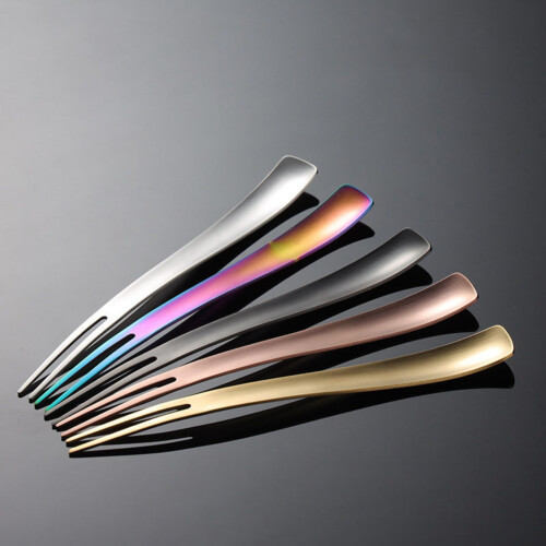 Stainless Steel Fruit Forks Square Tip 2 pcs 2